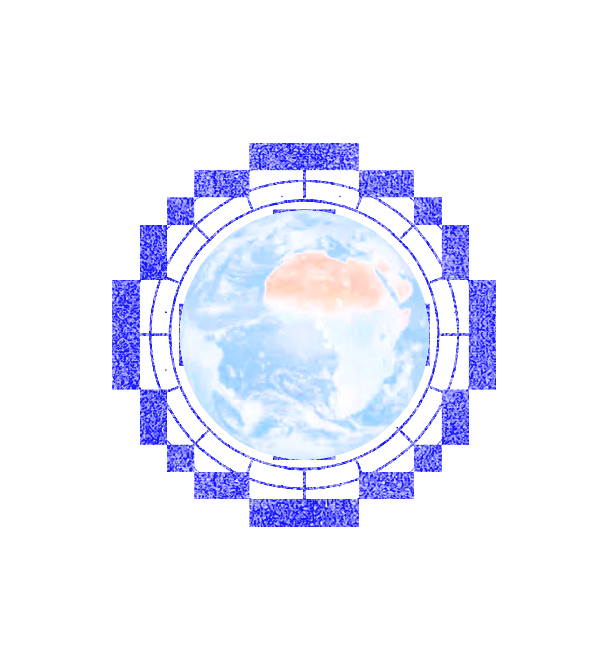 Earth surrounded by a data grid